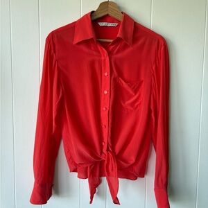 Trina Turk 100% Silk Button-Up Blouse | Size Small